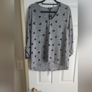 Trendy top with hearts brand new with tag